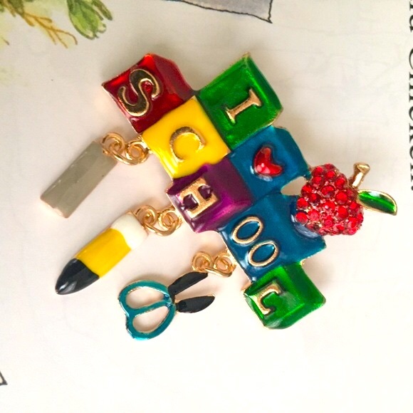 🍏50% OFF/3+... I 💌 SCHOOL Brooch/Pendant - Picture 4 of 8